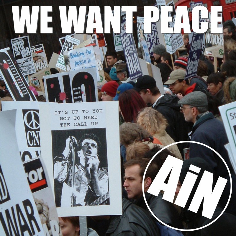 The sleeve artwork for the single from Adventures in Noise called We Want Peace