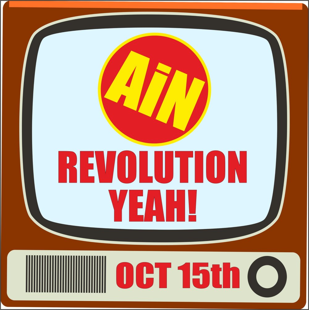 old style TV with AiN logo